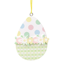 7cm Green Dotty Floral Wooden Easter Tree Decoration Hanging Ornament | Gisela Graham