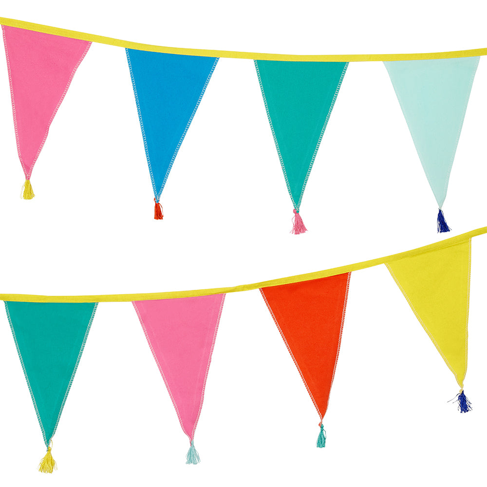  Bright Colours | 3m Fabric Cotton Party Bunting